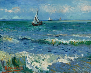 《聖瑪莉附近的海景》梵谷