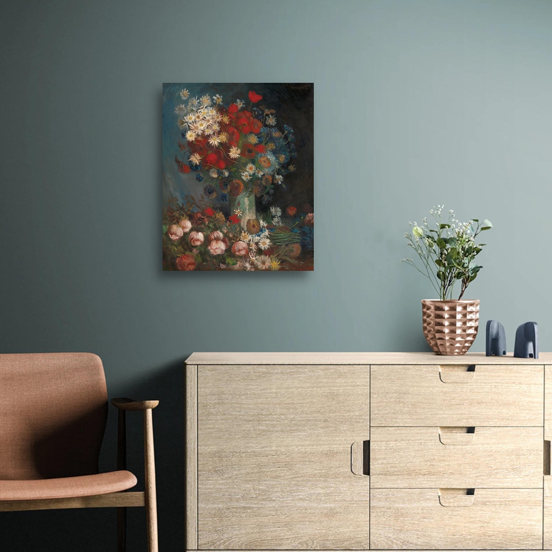 《野花與玫瑰靜物》梵谷 | phootime 藝術微噴無框畫第一品牌