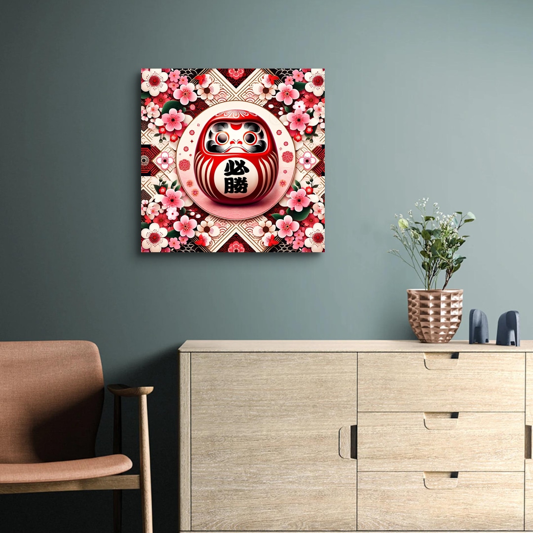 [AI Art] 日本開運物 達摩不倒翁 必勝款 | phootime 藝術微噴無框畫第一品牌