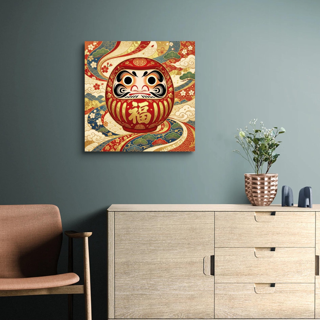 [AI Art] 日本開運物 達摩不倒翁 | phootime 藝術微噴無框畫第一品牌