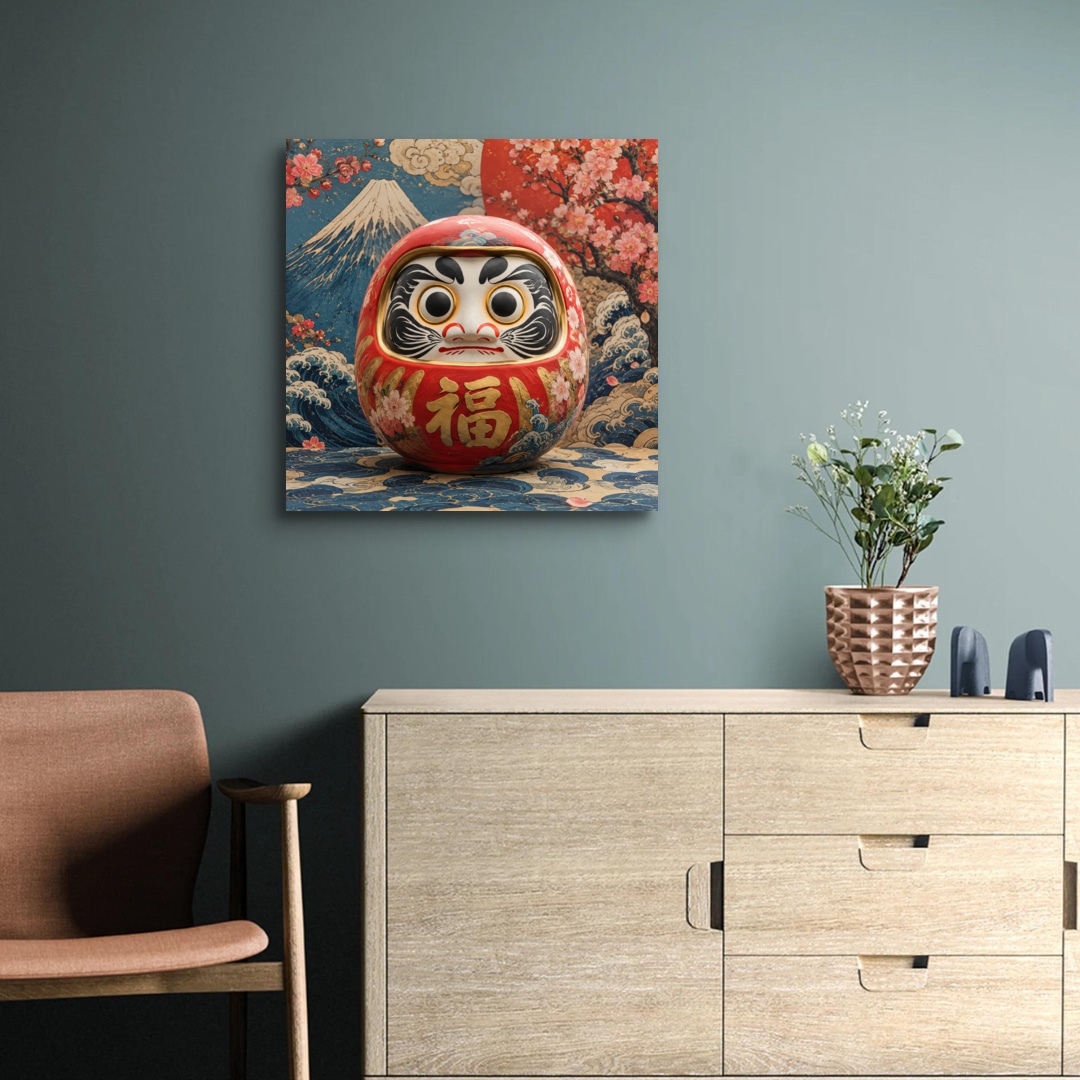 [AI Art] 日本開運物 達摩不倒翁 | phootime 藝術微噴無框畫第一品牌