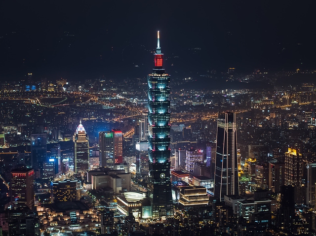 台北市の空撮夜景