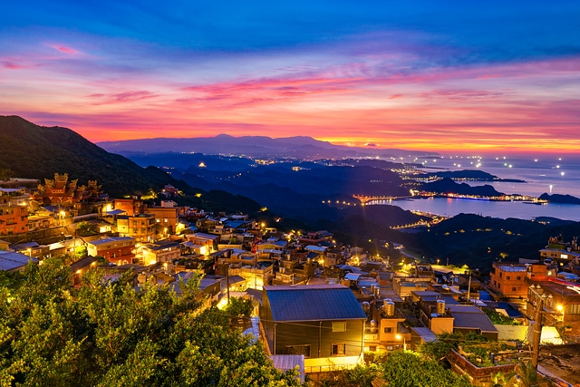 基隆瑞芳九份山城夕陽夜景