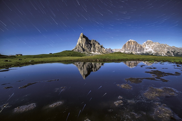 Starry night in Dolomites, Italy