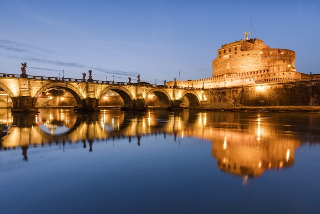 Castel Sant'Angelo at dusk Rome