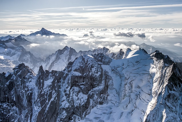 Aerial view of Bondasca Peak Italy