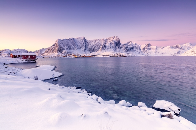 Pink sunrise Reine Norway