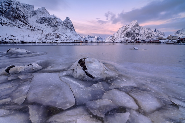 The frozen sea Reine Norway