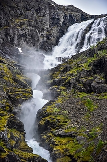 Spectacular waterfall in Norway Molde