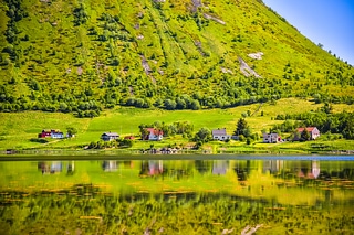 Beautiful reflection scene in Norway
