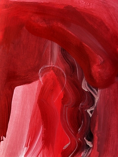 Red and brown modern painting.