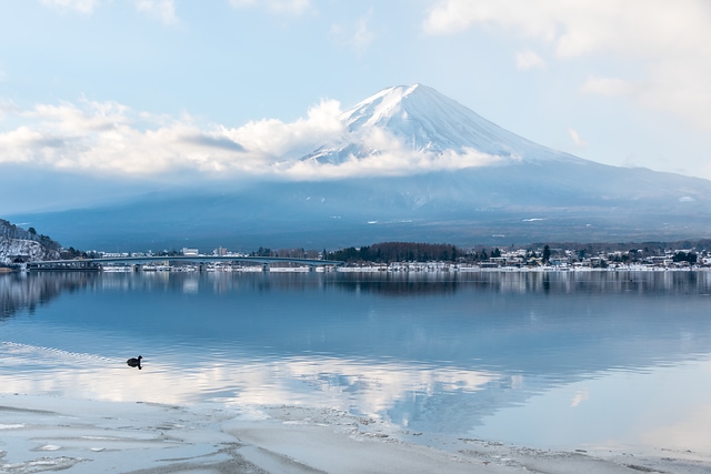 河口湖富士山倒影