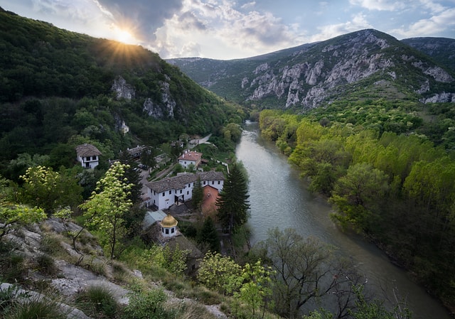 Spring sunset at Cherepishki monastery